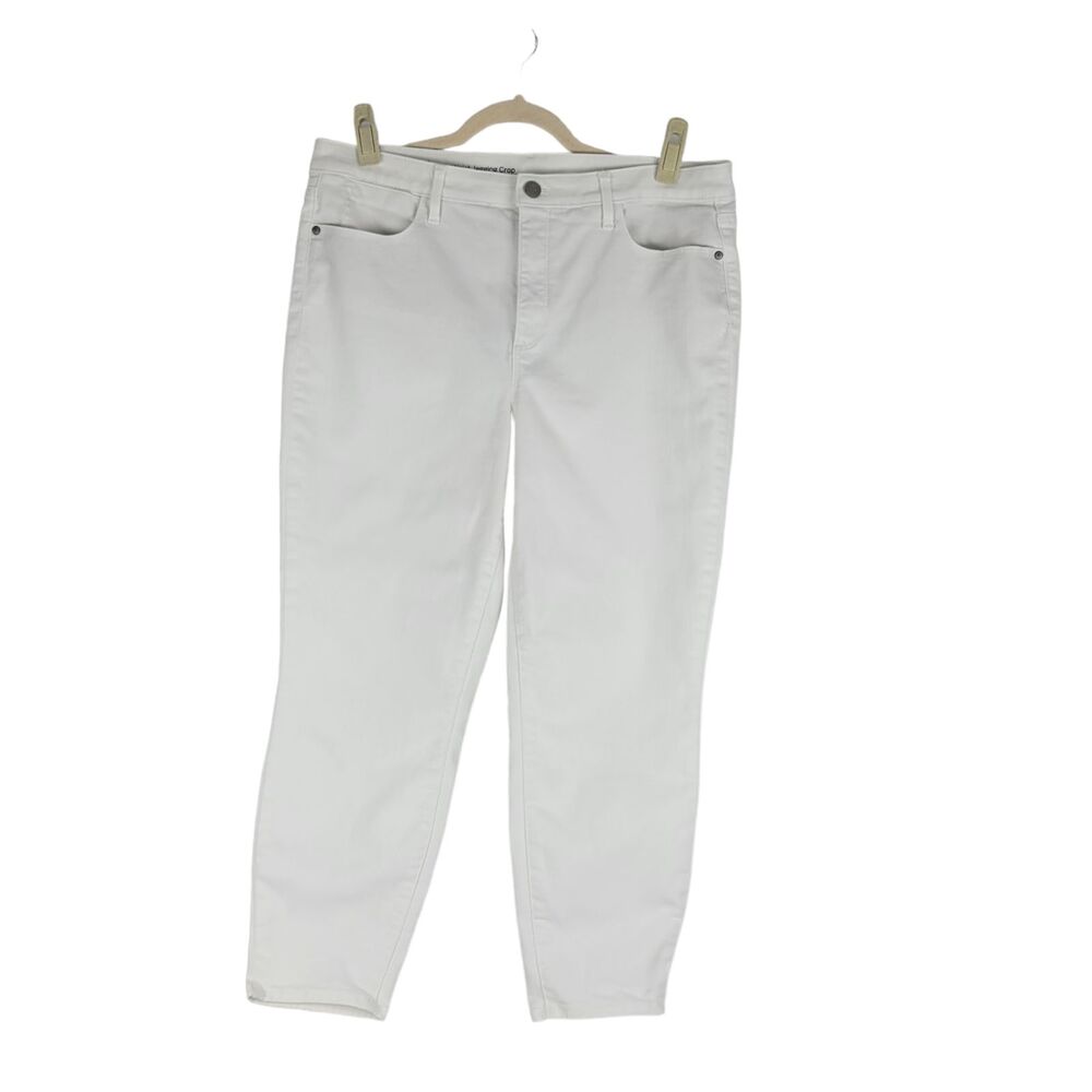 Talbots Women Flawless High Waist Jegging Cropped Jeans Size 14 White Stretchy